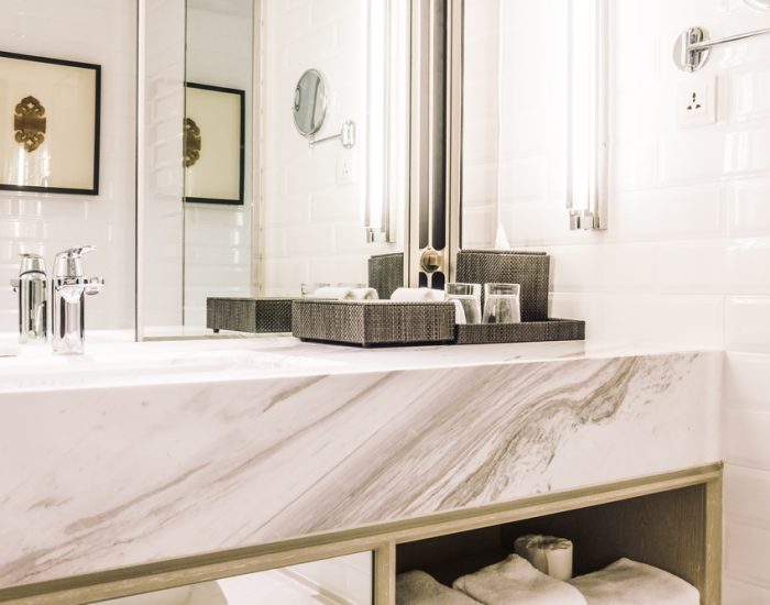 Beautiful luxury sink decoration in bathroom interior - Vintage Light Filter
